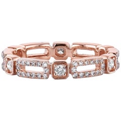 0.53 Carat Rectangle and Square Rose Gold Eternity Band Ring 0.53 Carat Rectangle and Square Rose Gold Eternity Band Ring