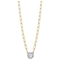 0.53 Carat Rose Cut Diamond Set on a 17" Yellow Gold Chain