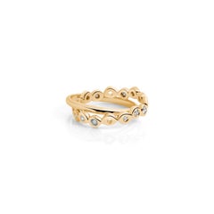 Hi June Parker 14 Karat Gold Connected Rings 0.53 Carat Salt Pepper Diamonds