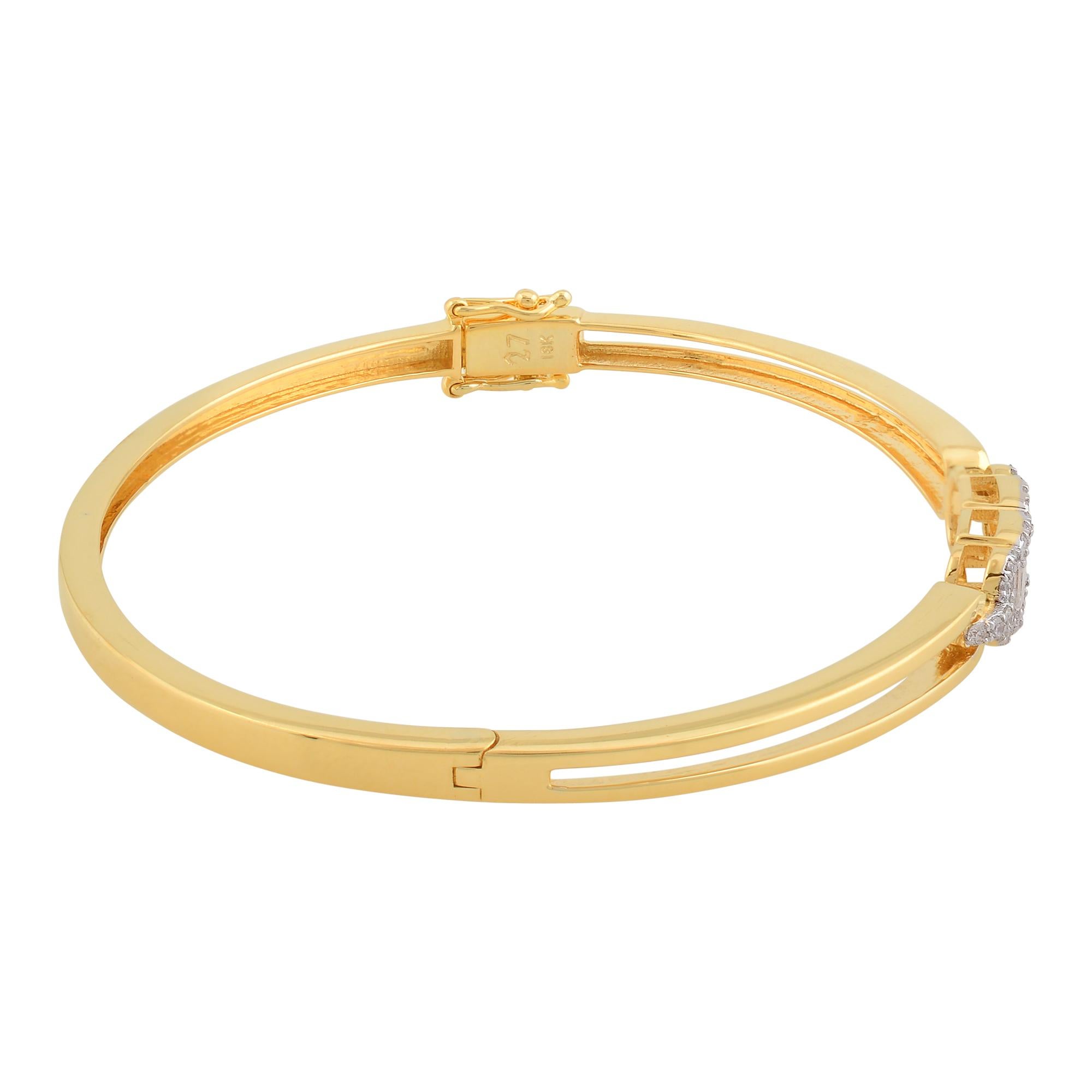 Moderne Bracelet de diamants baguette de 0,53 carat, pureté SI, couleur HI, en or jaune 18 ct. en vente