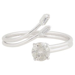 0,53 Carati SI/H Anello di diamanti taglio brillante rotondo Gioielli in oro bianco 10 carati