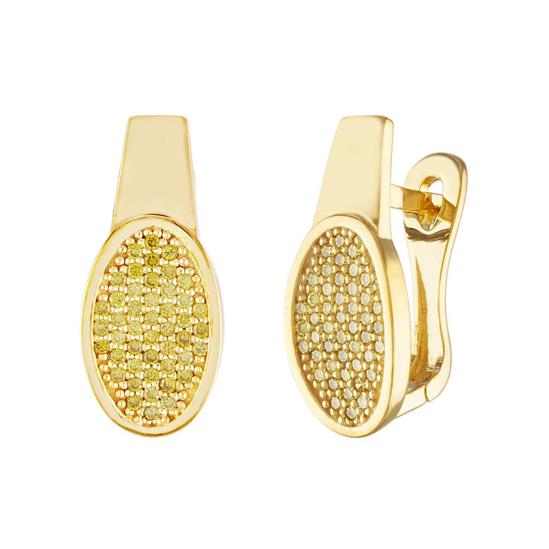 0.53 Carats Fancy Yellow Diamonds & Yellow Gold Earrings For Sale