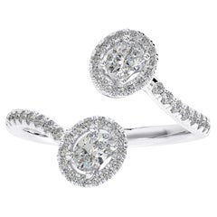 0.53 CTW Diamants ronds et ovales or blanc 14K Classic Collection Bague de doigt