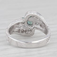 0.53ctw Alexandrite Diamond Cross Bypass Ring 14k White Gold Size 7