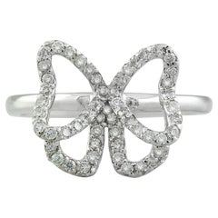 0.54 Carat 14 Karat Solid White Gold Diamond Ring