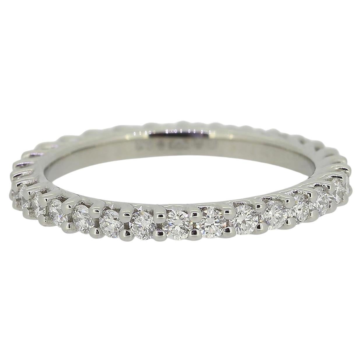 0.54 Carat Diamond Full Eternity Ring Size H 1/2 For Sale