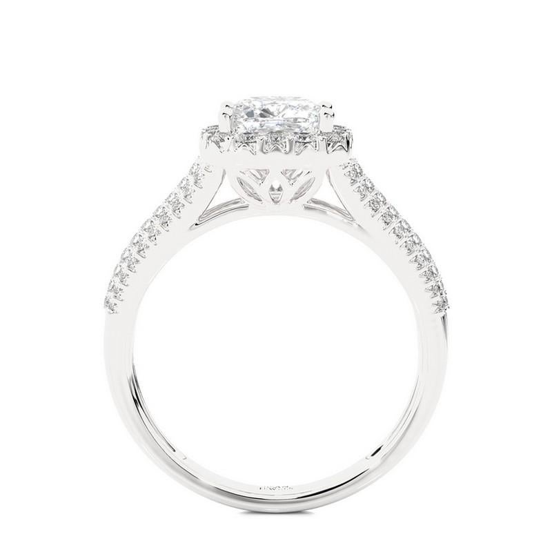 Round Cut 0.54 Carat Diamond Vow Collection Ring in 14K White Gold For Sale