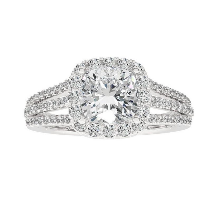 0.54 Carat Diamond Vow Collection Ring in 14K White Gold For Sale
