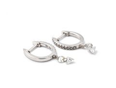 0.54 Carat Drilled Diamond 18 Karat White Gold Drop Earrings