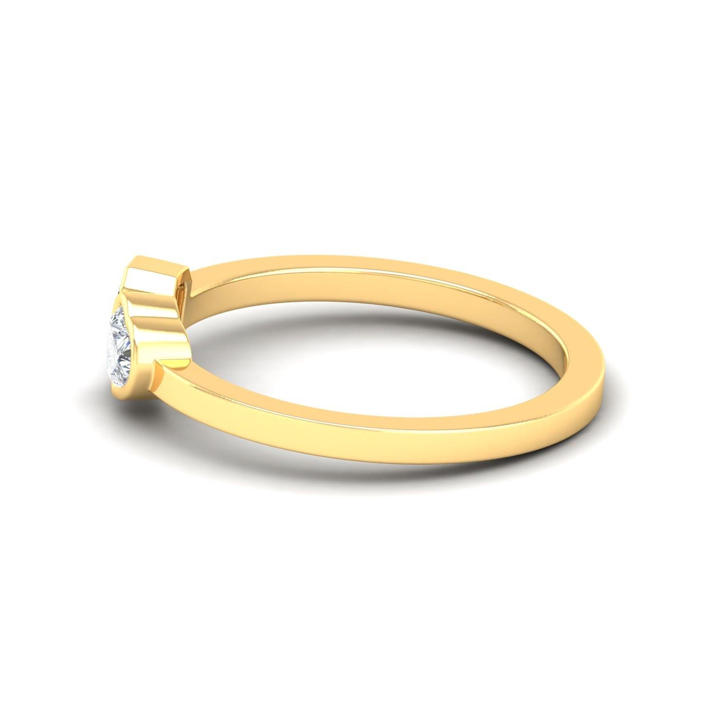 0,54 Karat Herz- und Smaragdschliff-Diamantring aus 14 Karat Gelbgold feiner Schmuck im Angebot 3