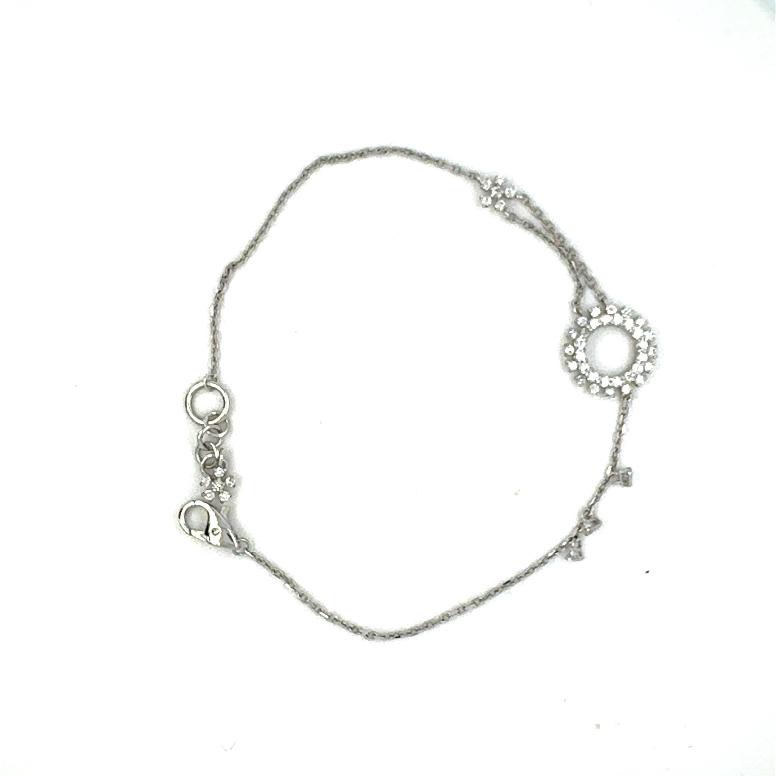 0,54 Karat  Natürliches Diamantarmband mit Rundschliff 14 Karat Weißgold im Zustand „Neu“ im Angebot in Los Angeles, CA