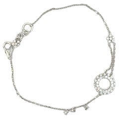 0,54 Karat  Natürliches Diamantarmband mit Rundschliff 14 Karat Weißgold