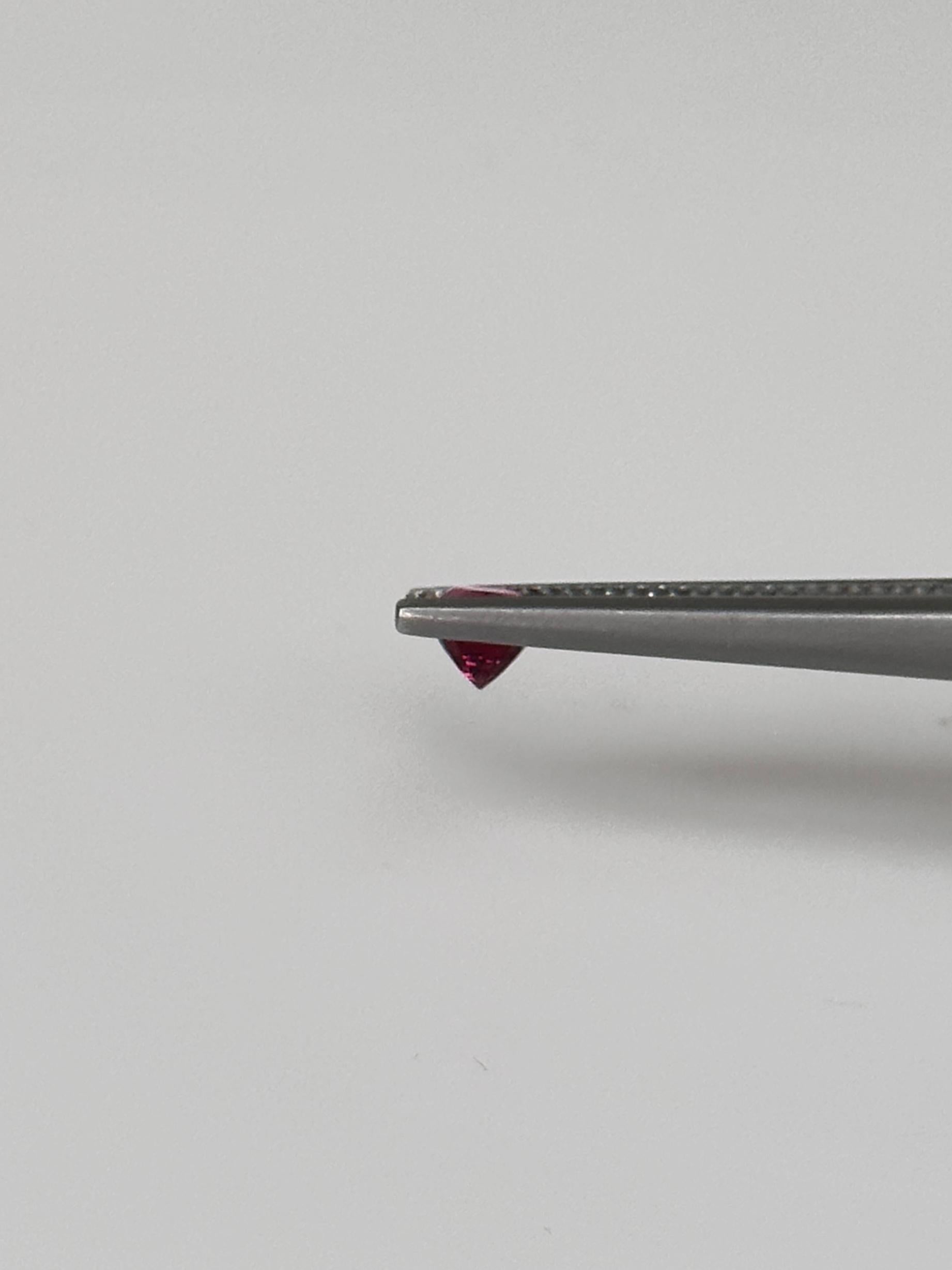 Cushion Cut 0.54 Carat Reddish Pink Burmese Spinel For Sale