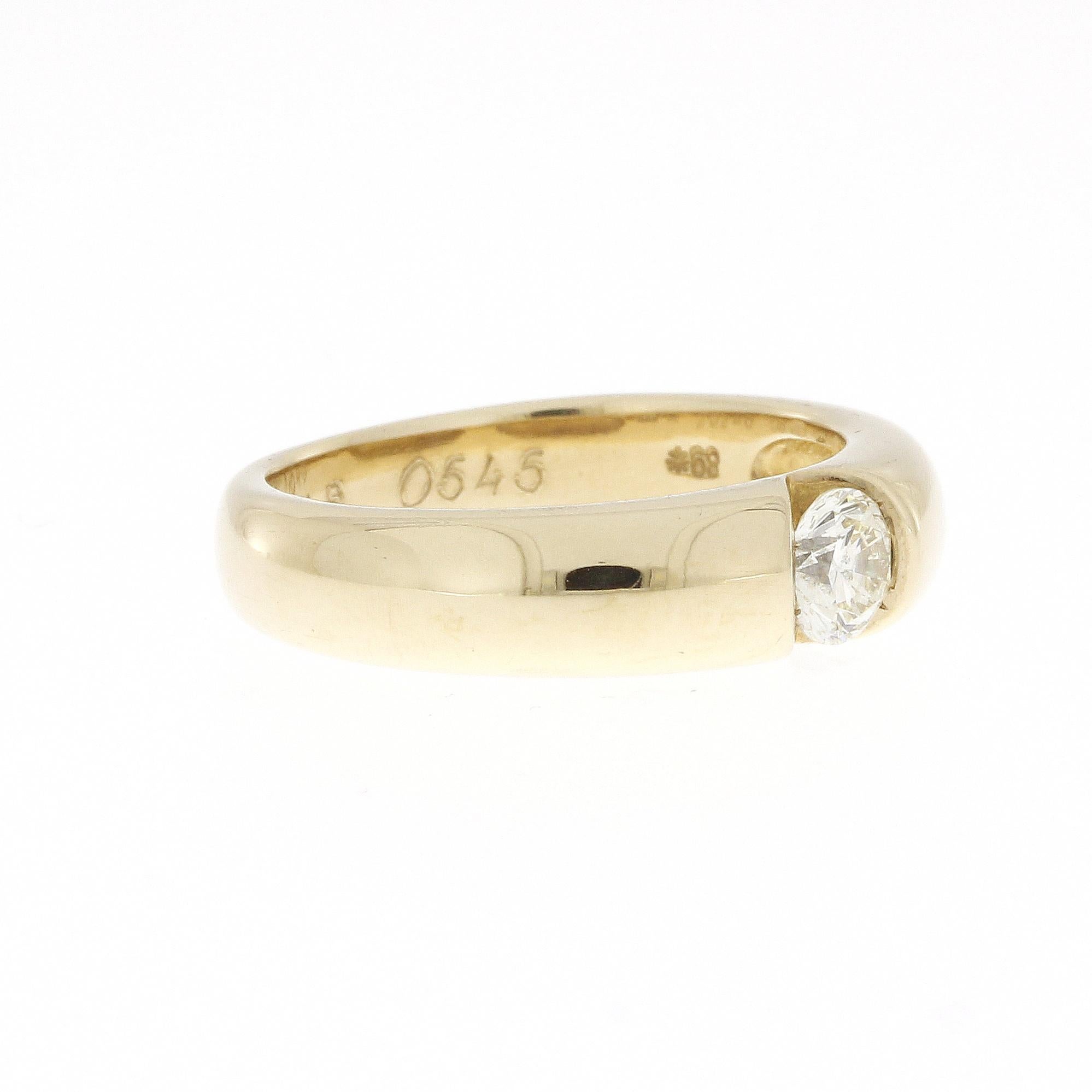 0.54 Carat Solitaire Diamond Ring 14k Yellow Gold For Sale 3