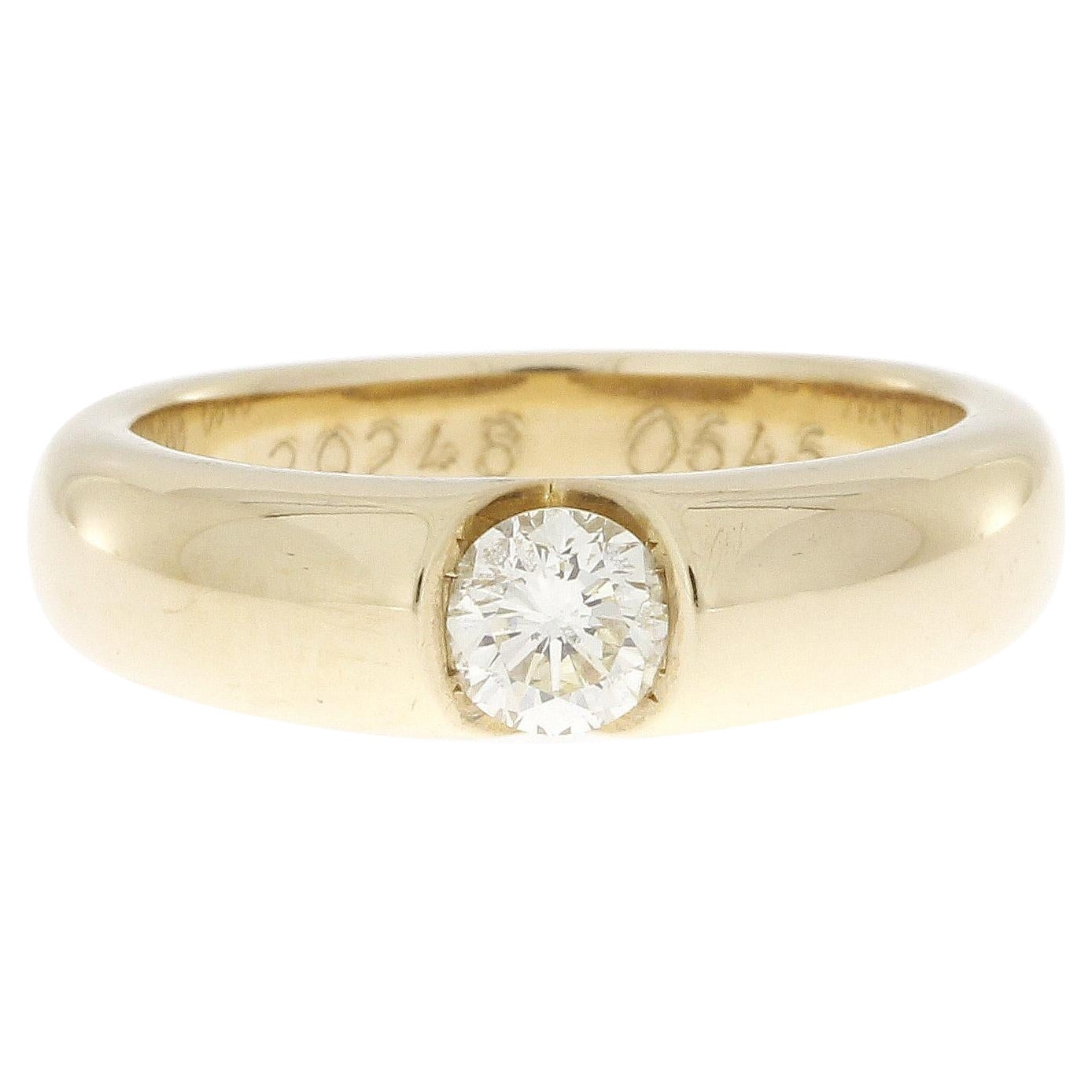 0,54 Karat Solitär-Diamantring 14k Gelbgold im Angebot