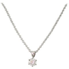 Vintage 0.54 Carat Transitional Cut Diamond Solitaire Pendant