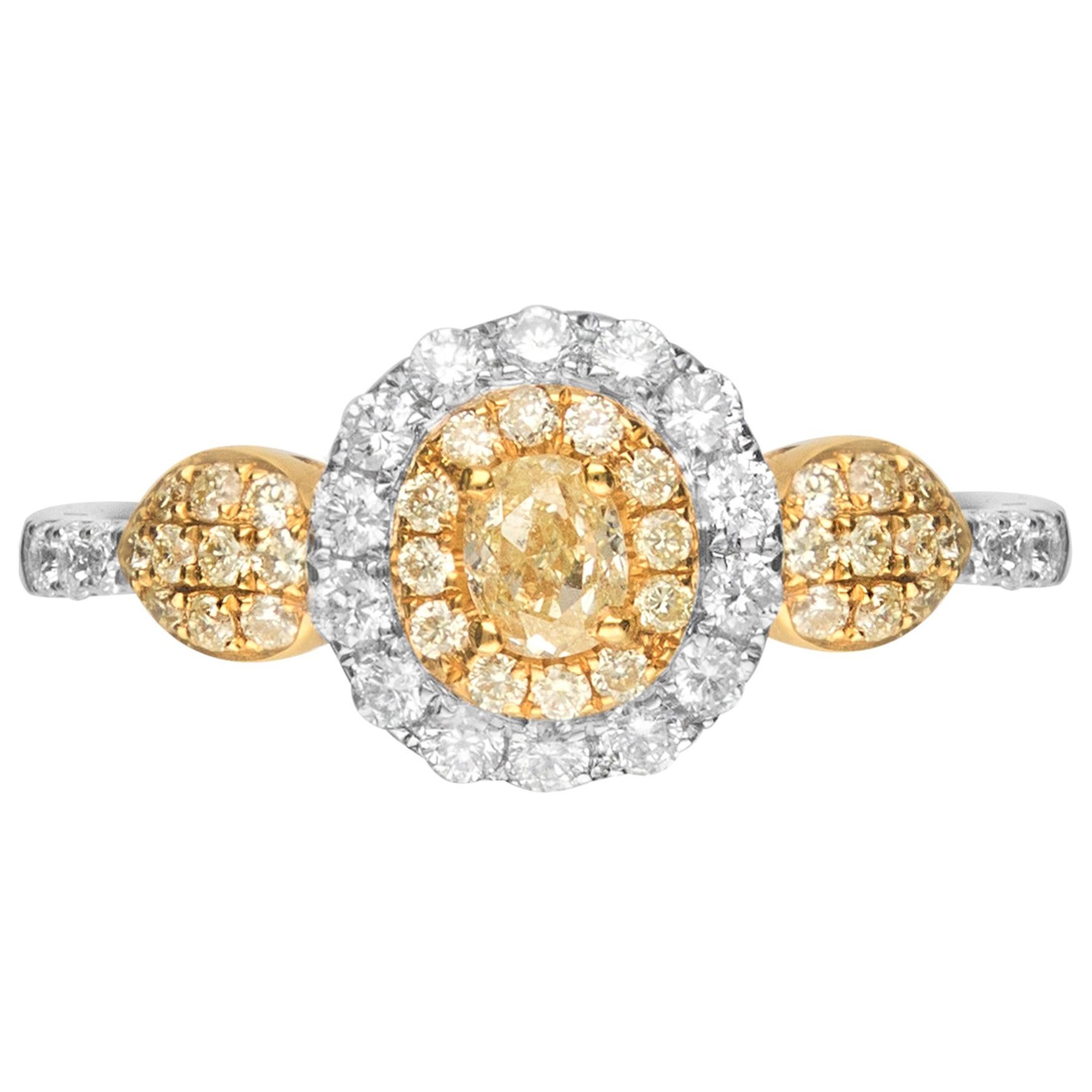 Estate 18 Karat Gold 1 Carat Diamond Engagement Ring at 1stDibs | 18 ...