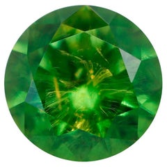 Pierre précieuse non sertie d'une queue de cheval incluse, grenat démantoïde russe de 0.54 carat