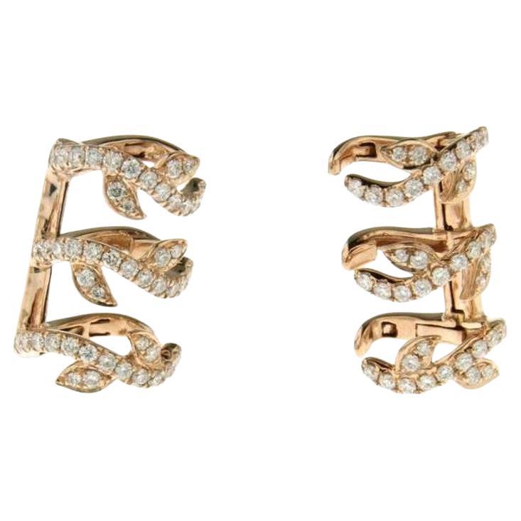0.54 ctw Diamond Earring in 18K Rose Gold For Sale