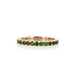 0.54Ct Natural Round Tsavorite Half Eternity Ring