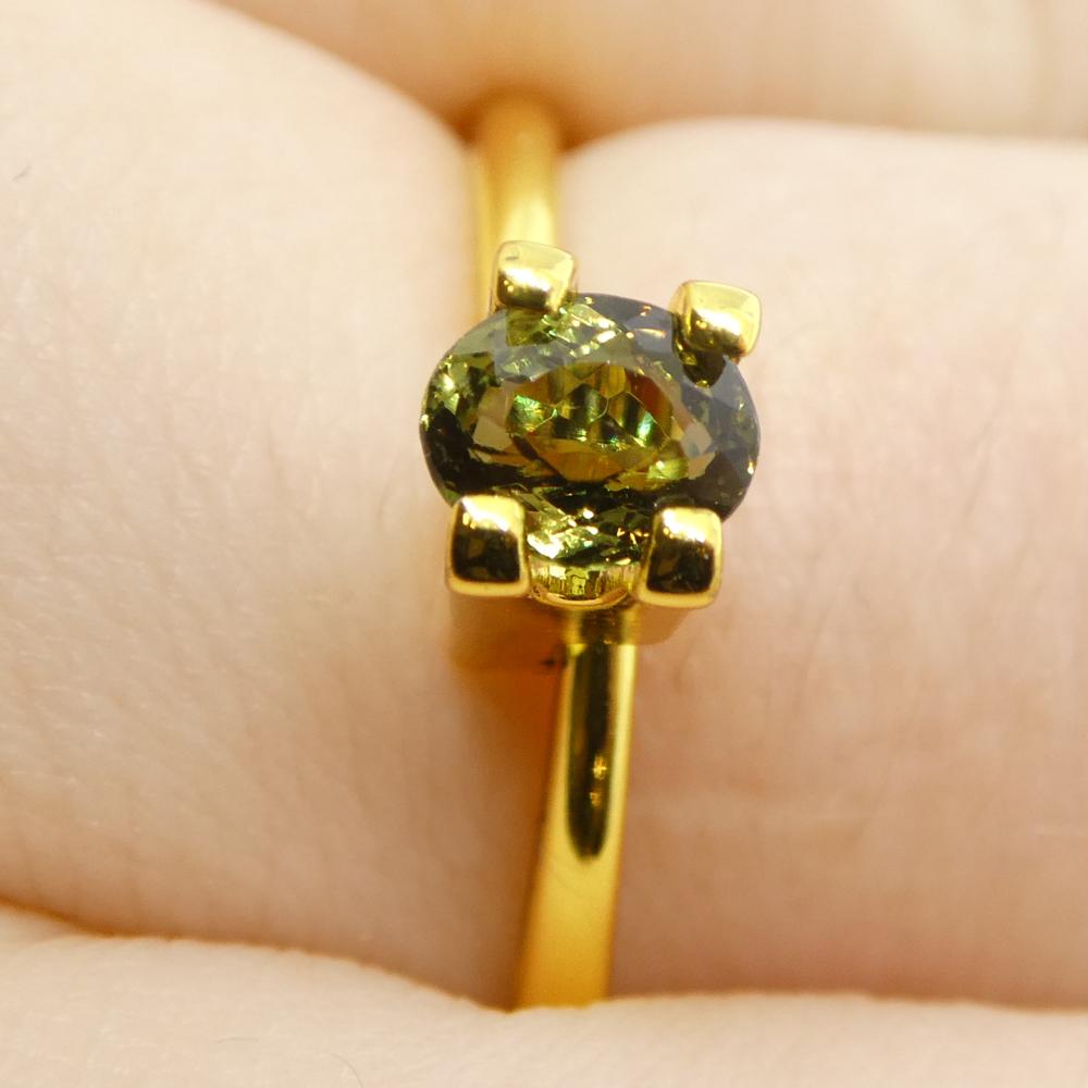 Taglio brillante 0,54ct Oval Yellowish Green to Yellowish Brown Alexandrite dallo Sri Lanka in vendita