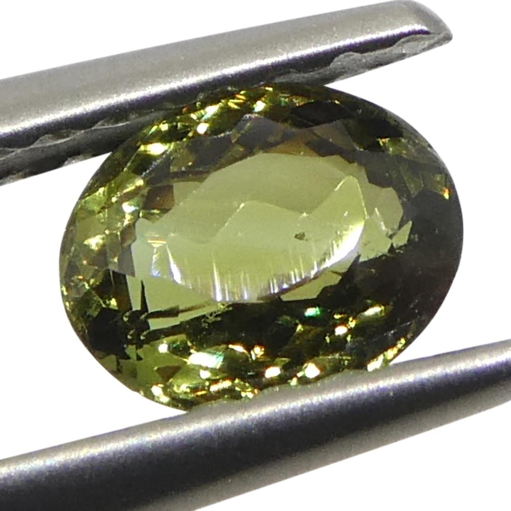 0,54ct Oval Yellowish Green to Yellowish Brown Alexandrite dallo Sri Lanka In condizioni Nuovo in vendita a Toronto, Ontario