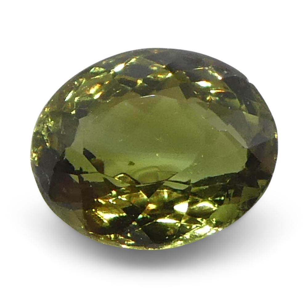 0,54ct Oval Yellowish Green to Yellowish Brown Alexandrite dallo Sri Lanka in vendita 1