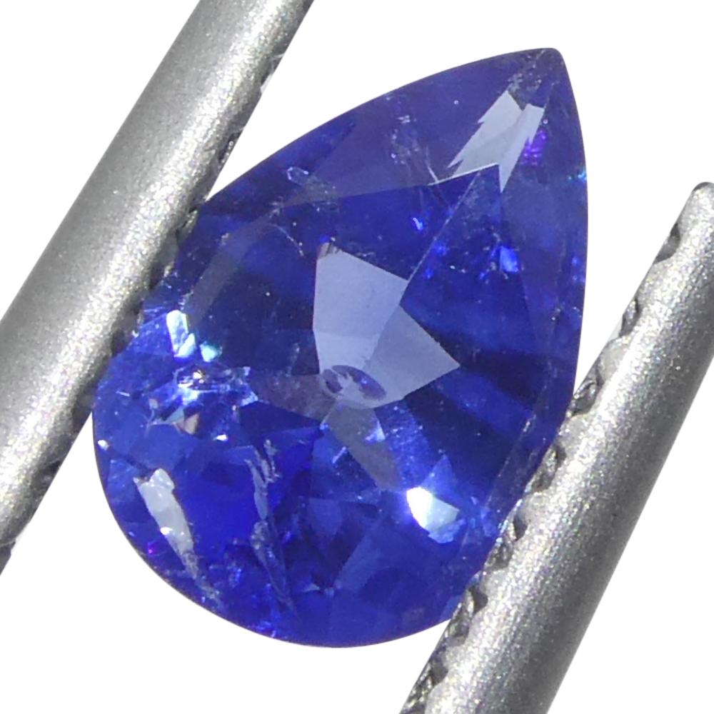0.54 Karat birnenblauer Saphir aus Sri Lanka (Brillantschliff) im Angebot