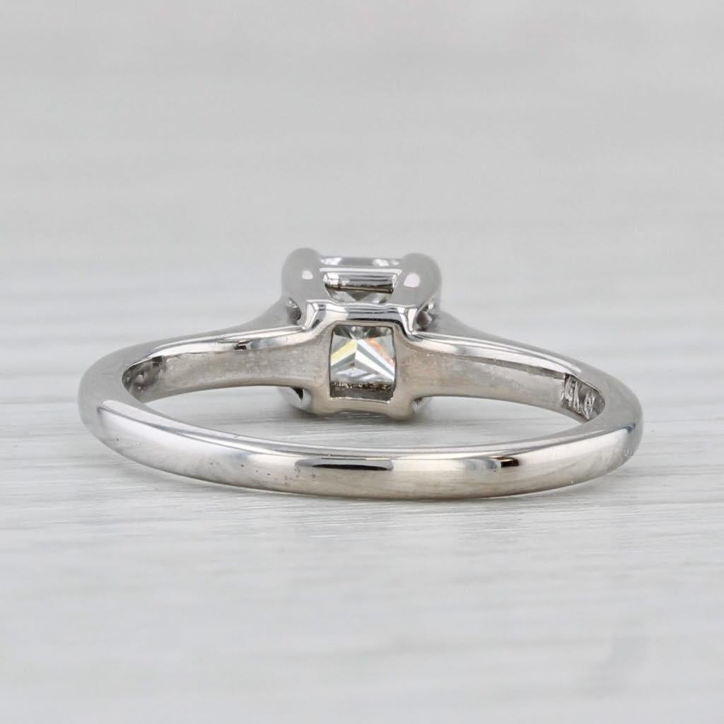 0,54ct Prinzessin Diamant Solitär Verlobungsring 14k Weißgold Größe 4,75 (Carréschliff)