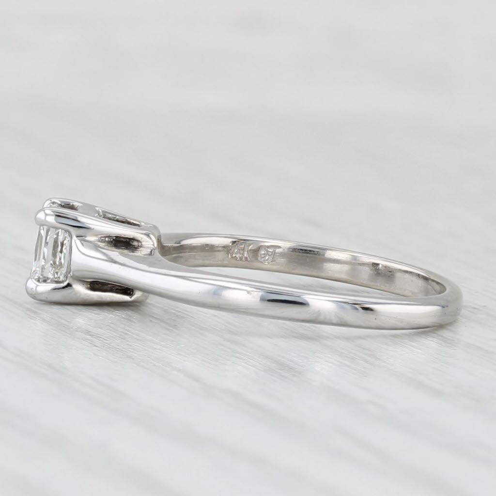 0,54ct Prinzessin Diamant Solitär Verlobungsring 14k Weißgold Größe 4,75 für Damen oder Herren