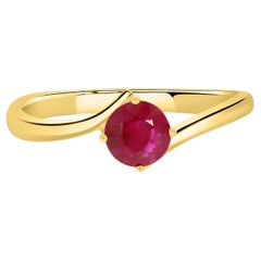 0.54ct Ruby Rings Set in 14k Yellow Gold
