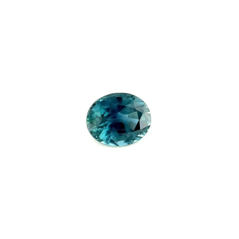 0.54ct Sapphire Untreated Vivid Green Blue Oval Cut Unheated Rare VS ...