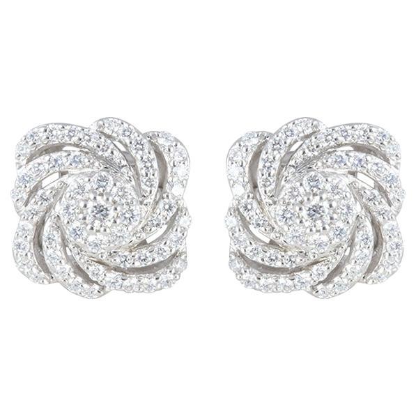 0.54ct White Diamond (D-Flawless) in 18K White Gold Earrings For Sale