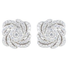 0.54ct White Diamond (D-Flawless) in 18K White Gold Earrings