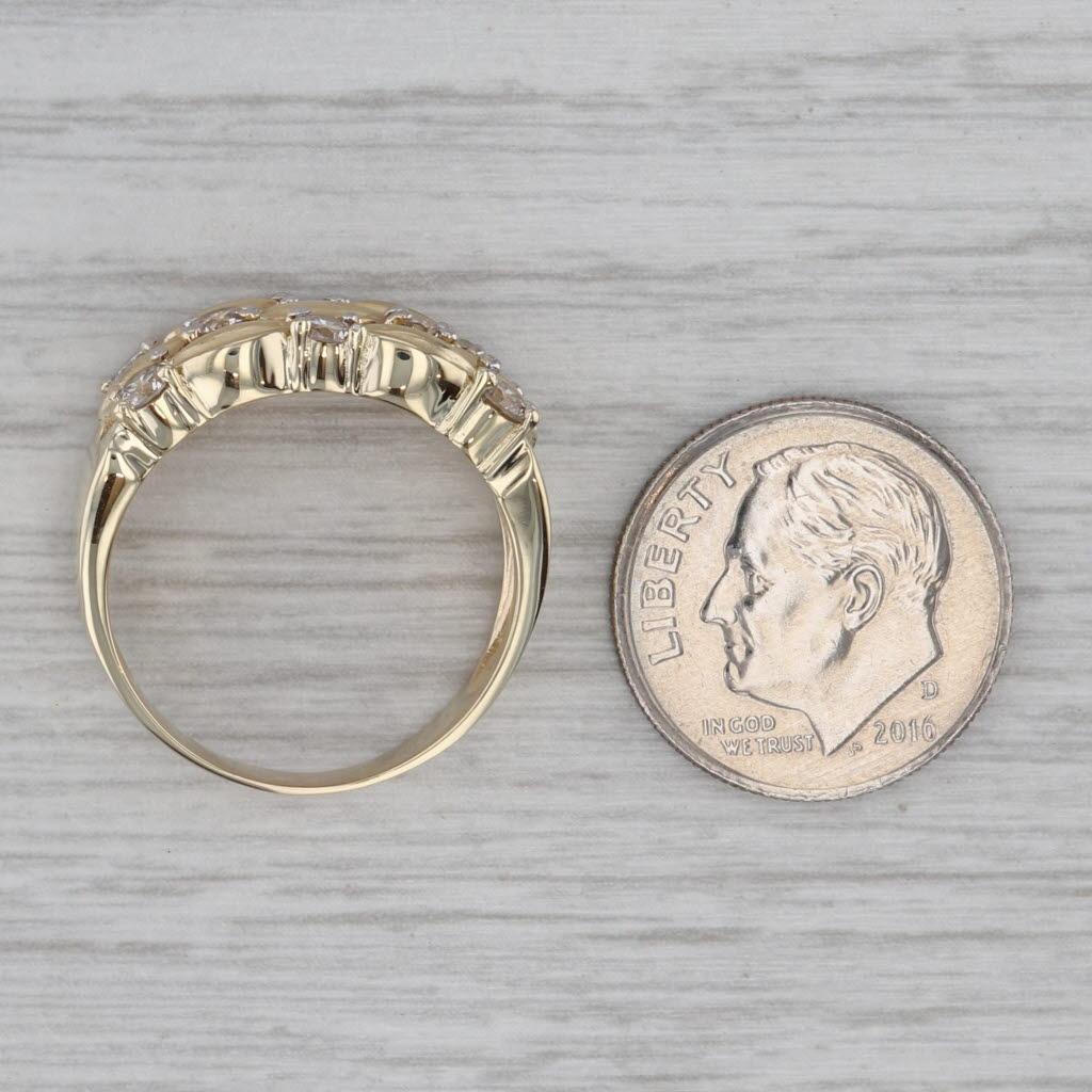 da uomo o donna Anello con diamante champagne da 0,54 carati in oro giallo 14k, misura 7,5 in vendita