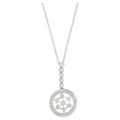 0,54 Karat Diamant Eternity Circle Anhänger Halskette 14k Gold 18,5" Kabelkette mit Kreisanhänger