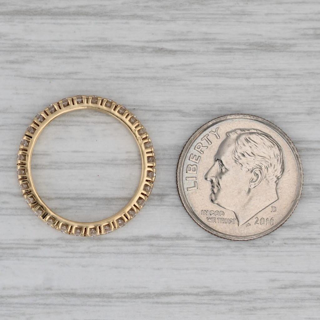 Anello di eternità con diamante da 0,54 carati in oro giallo 18k Misura 5 Fede nuziale impilabile 1