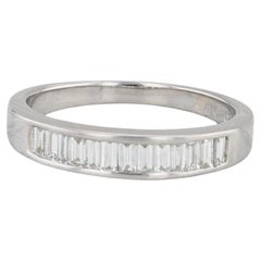 0.54ctw Diamond Wedding Band 14k White Gold Size 6 Stackable Anniversary