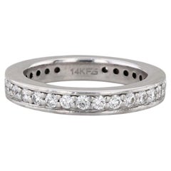 0.54ctw Diamond Wedding Ring 14k White Gold Size 4.5 Stackable Anniversary Band