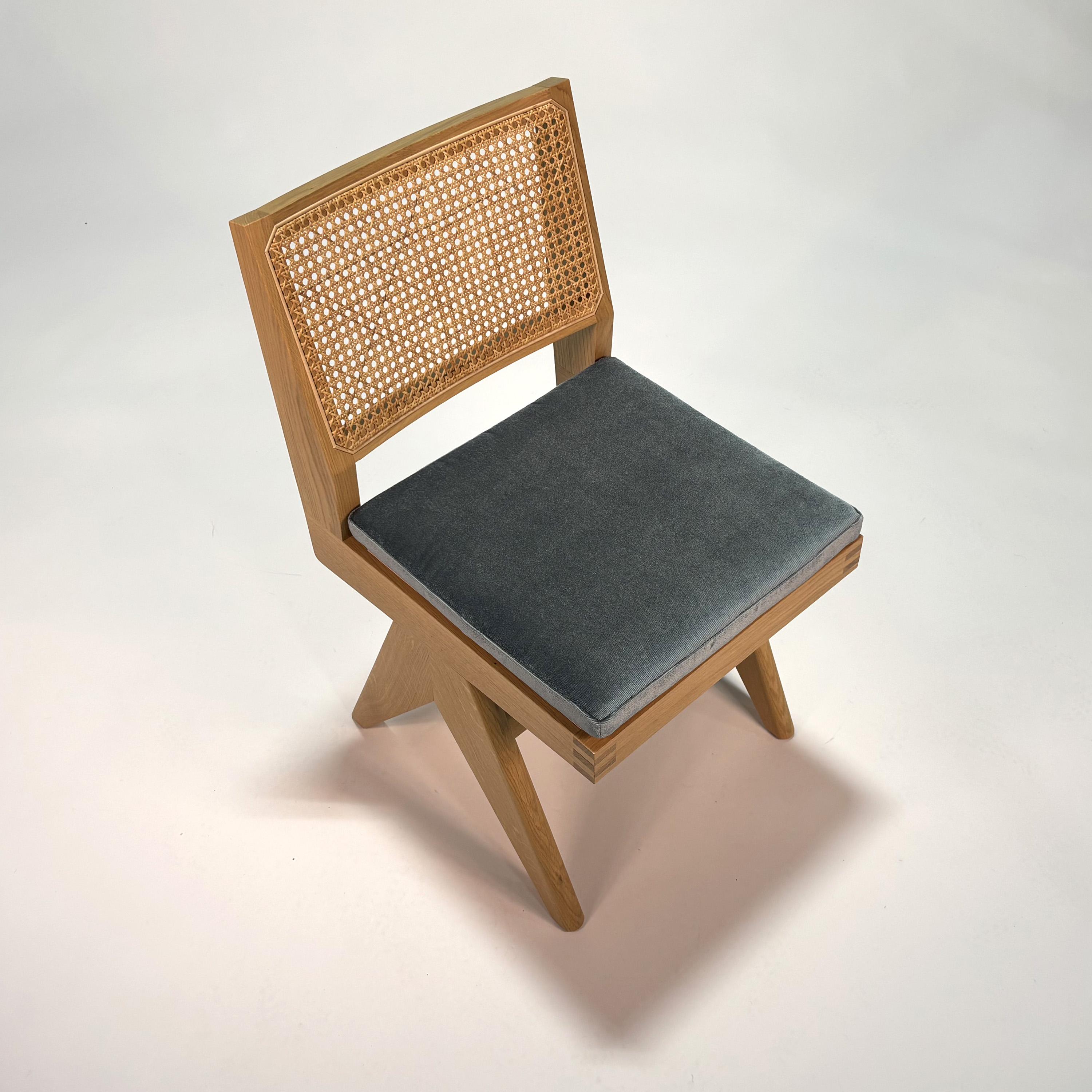 Cane 055 Capitol Complex Chair by Hommage a Pierre Jeanneret For Sale