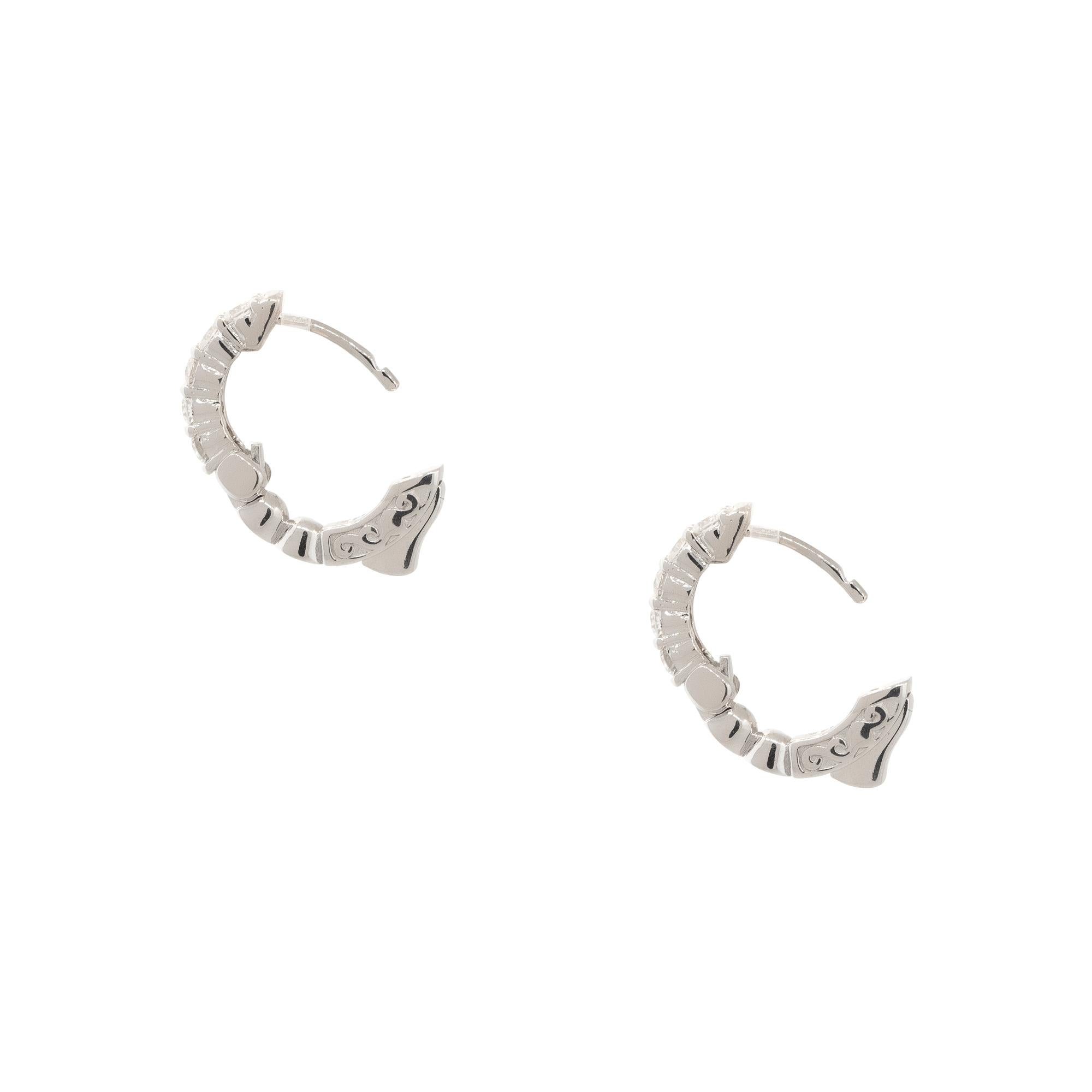 Round Cut 0.55 Carat 5 Diamond Tiny Huggie Hoop Earrings 14 Karat in Stock