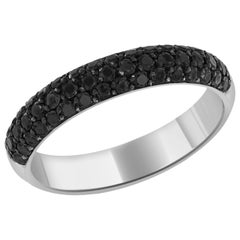 0.55 Carat Black Diamond Pave Band Ring