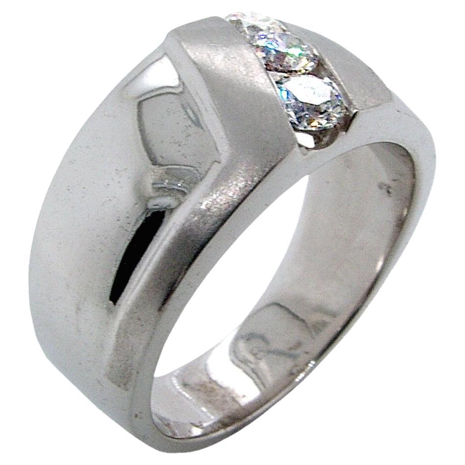 0.55 Carat Channel Set Diamond 18 Karat Gents Ring For Sale