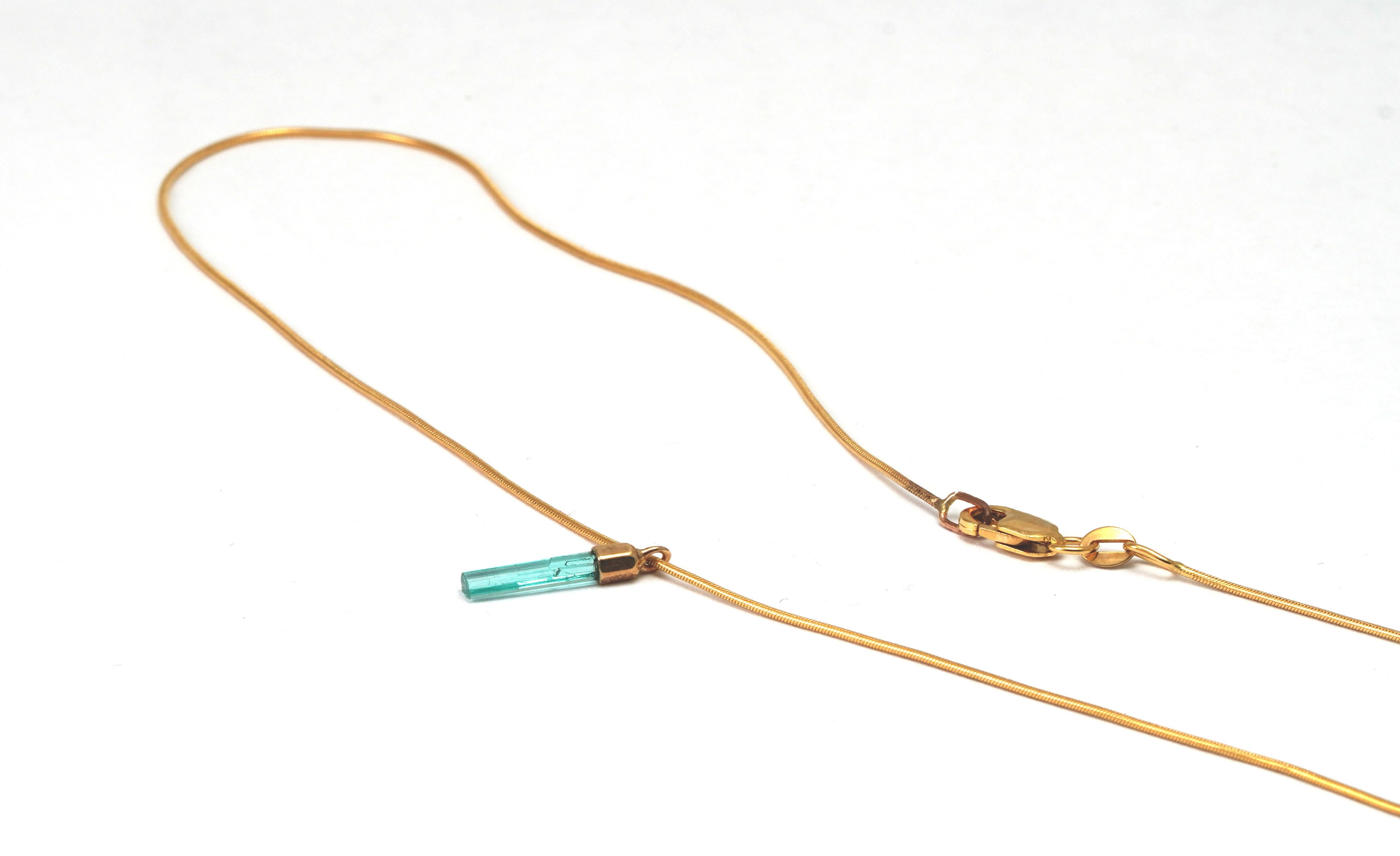 Uncut 0.55 Carat Columbian Emerald Crystal Necklace For Sale