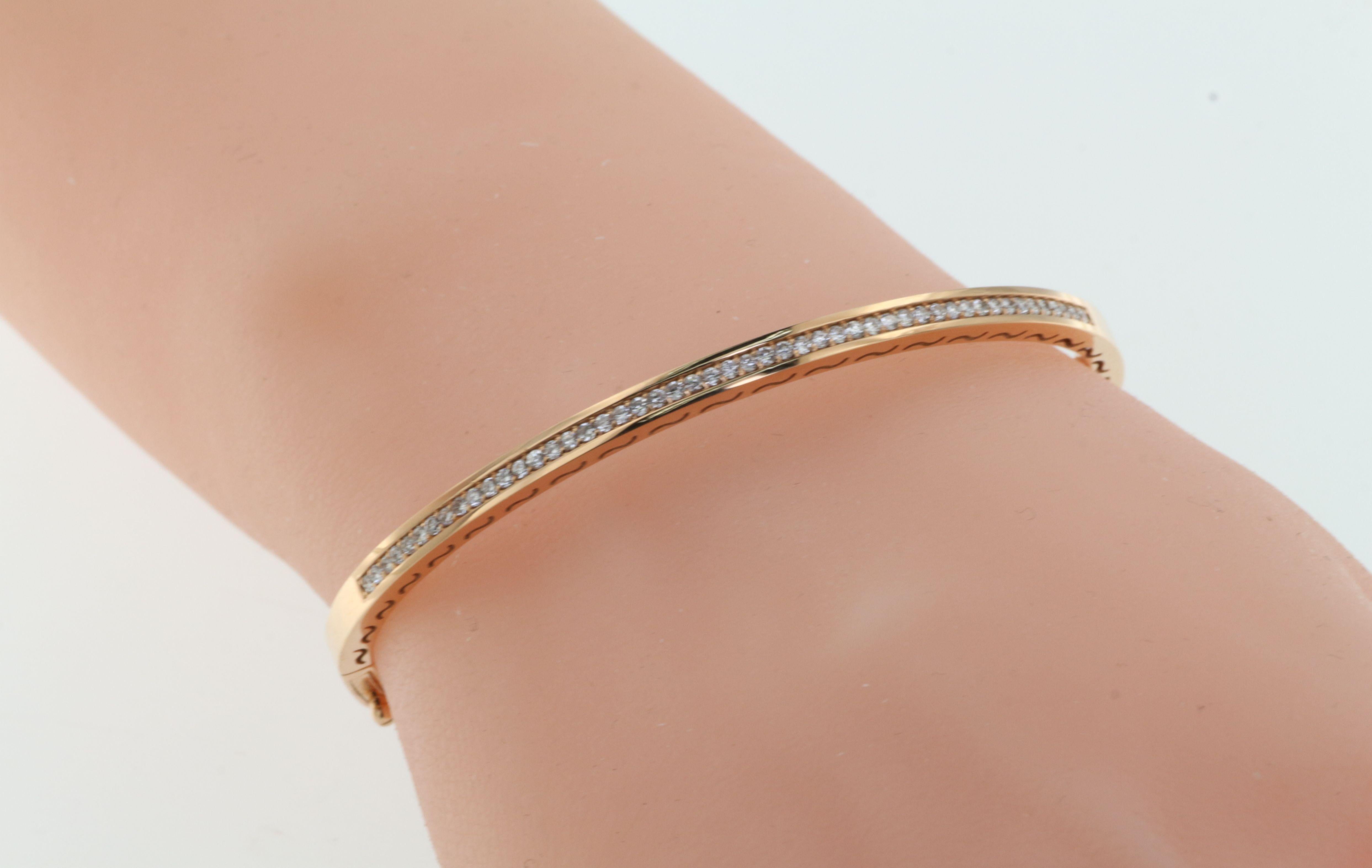 Women's 0.55 Carat Diamond Bracelet in 18K Rose Gold For Sale