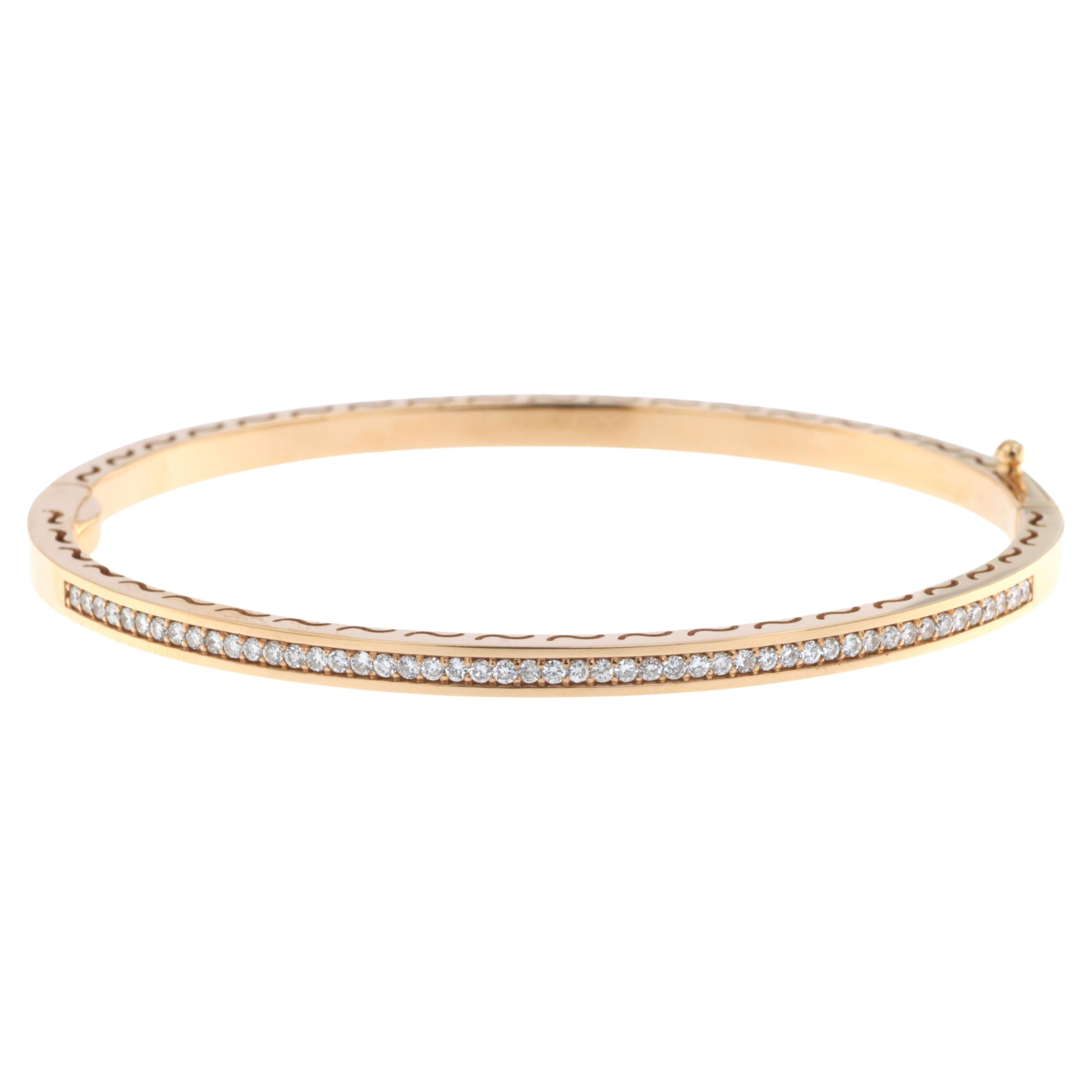 0.55 Carat Diamond Bracelet in 18K Rose Gold For Sale
