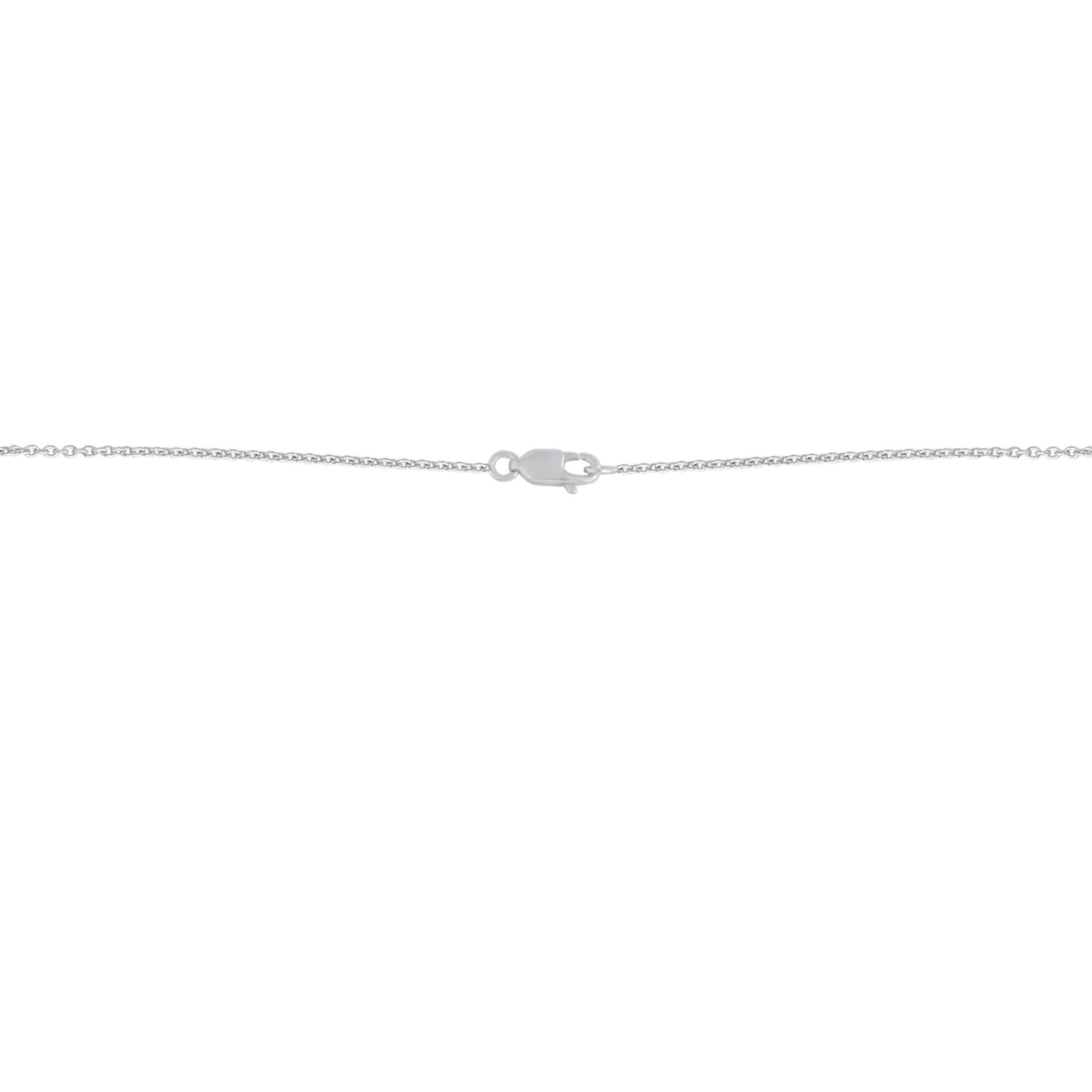 Women's 0.55 Carat Diamond Pave Charm White Enamel Pendant Necklace 14 Karat White Gold For Sale