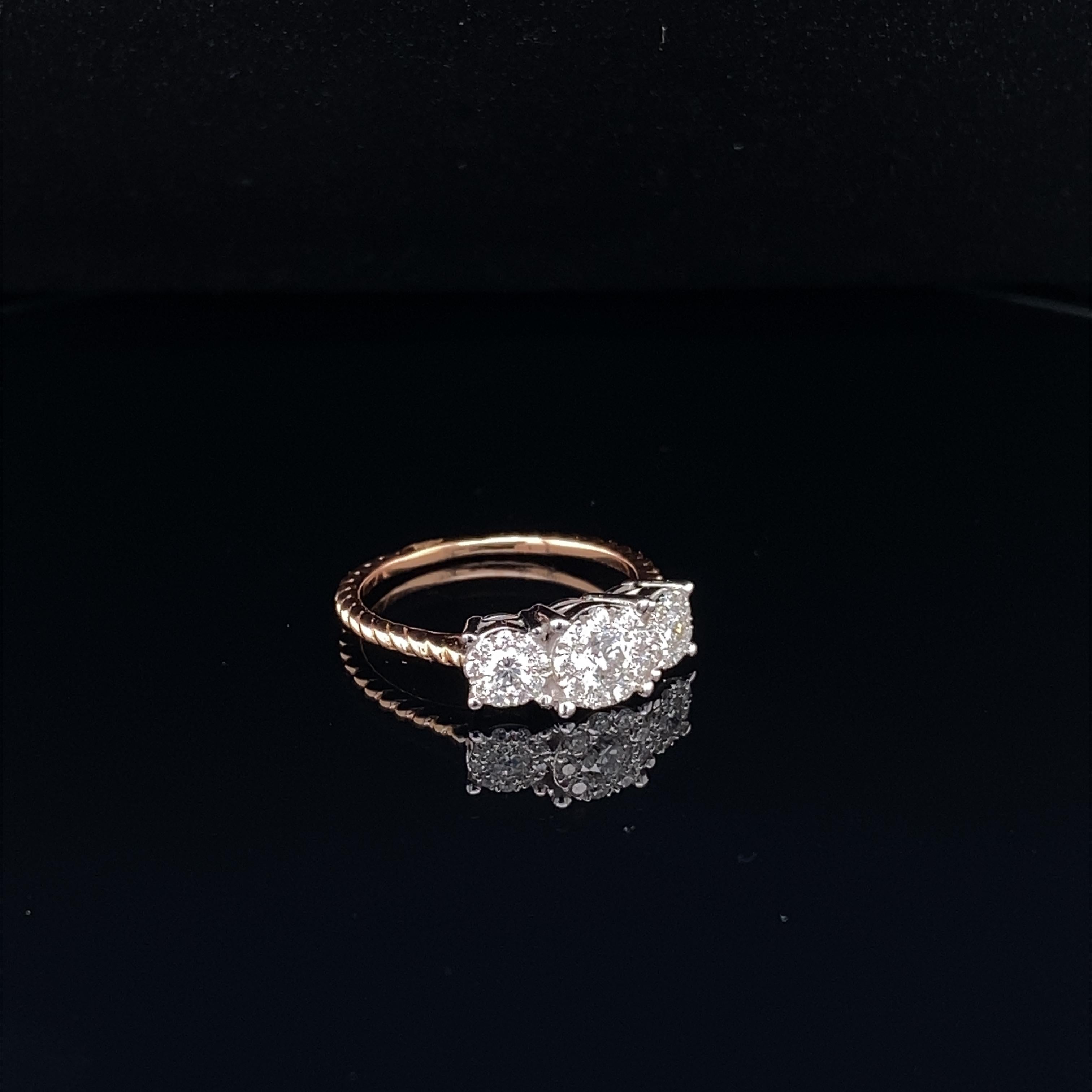 Round Cut 0.55 Carat Diamond Round Cluster Ring For Sale