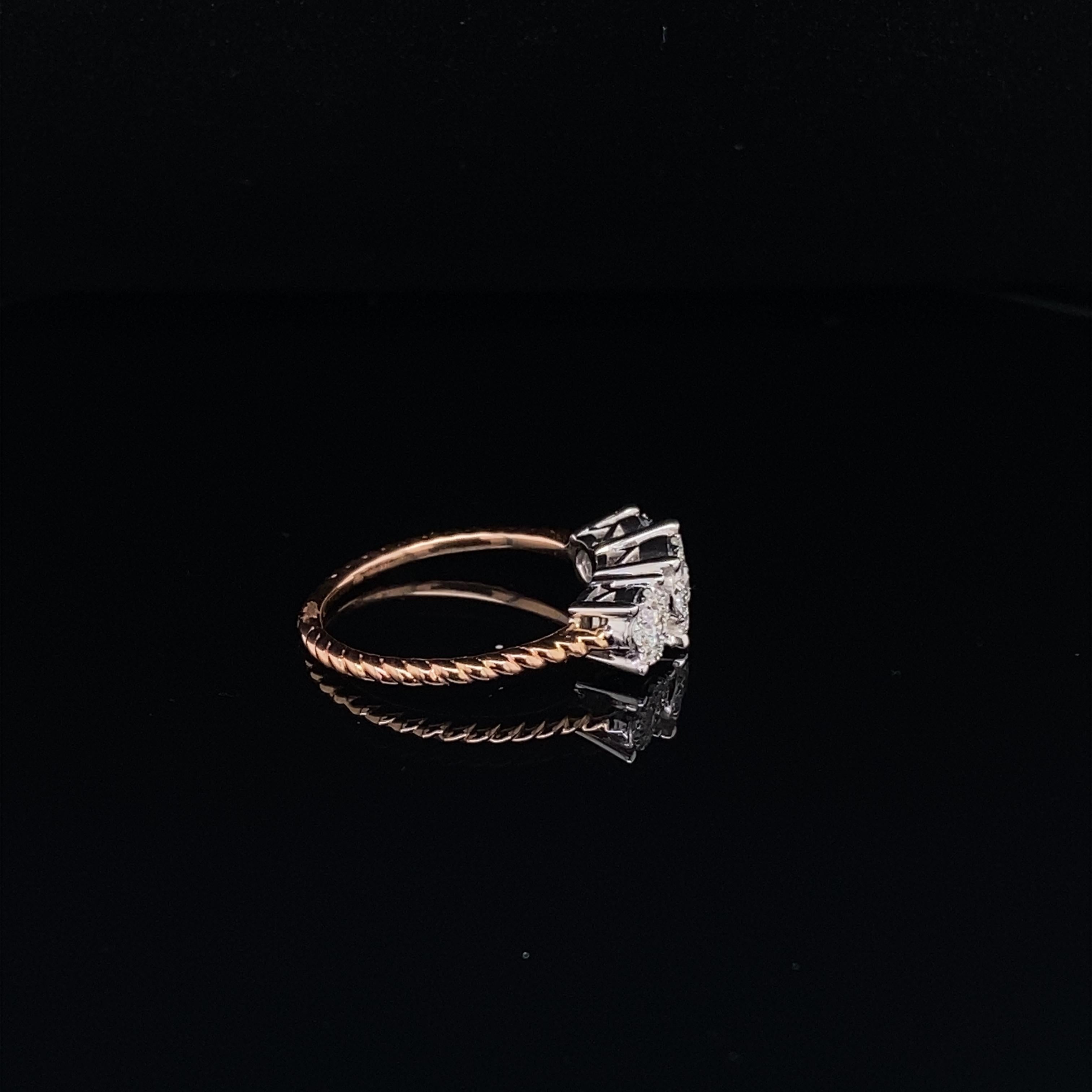 0.55 Carat Diamond Round Cluster Ring In New Condition For Sale In Great Neck, NY