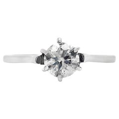 PAS DE RÉSERVE  Bague de fiançailles solitaire en or blanc 14 carats avec diamant 0,55 carat 